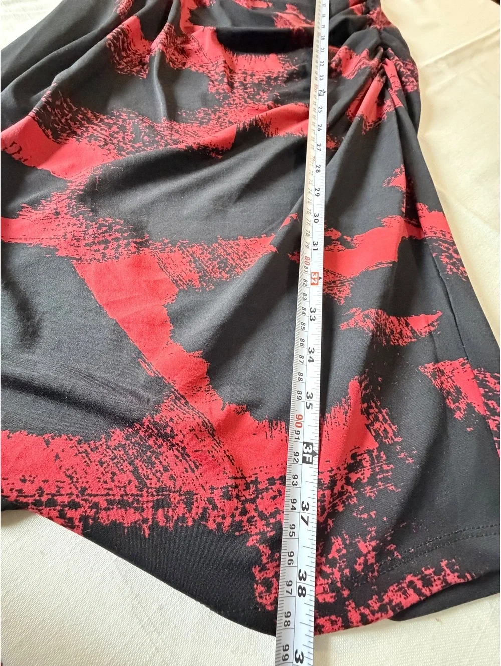 Michael Kors Women's Sleeveless Red and Black Patterned Dress Size Large